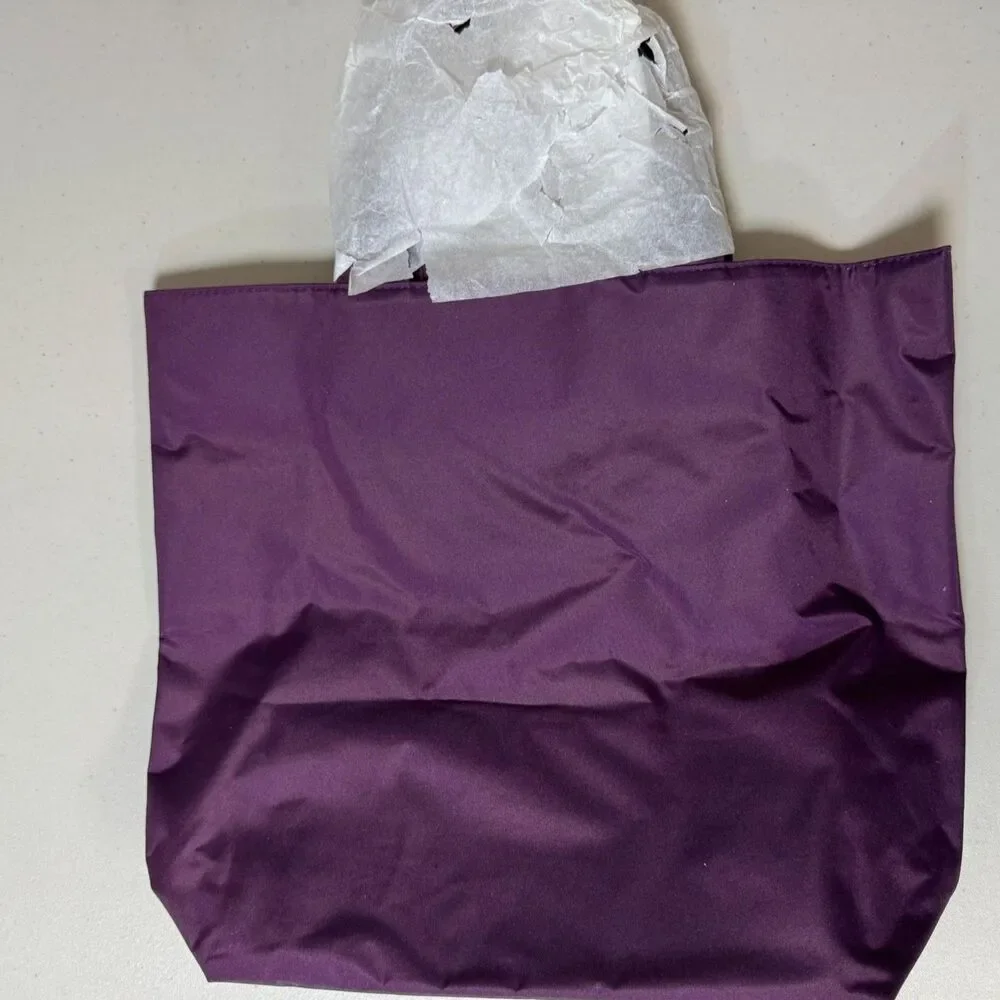 NWT Estee Lauder Tote Bag Women's Purple Faux Snake Skin Lined Summer Beach